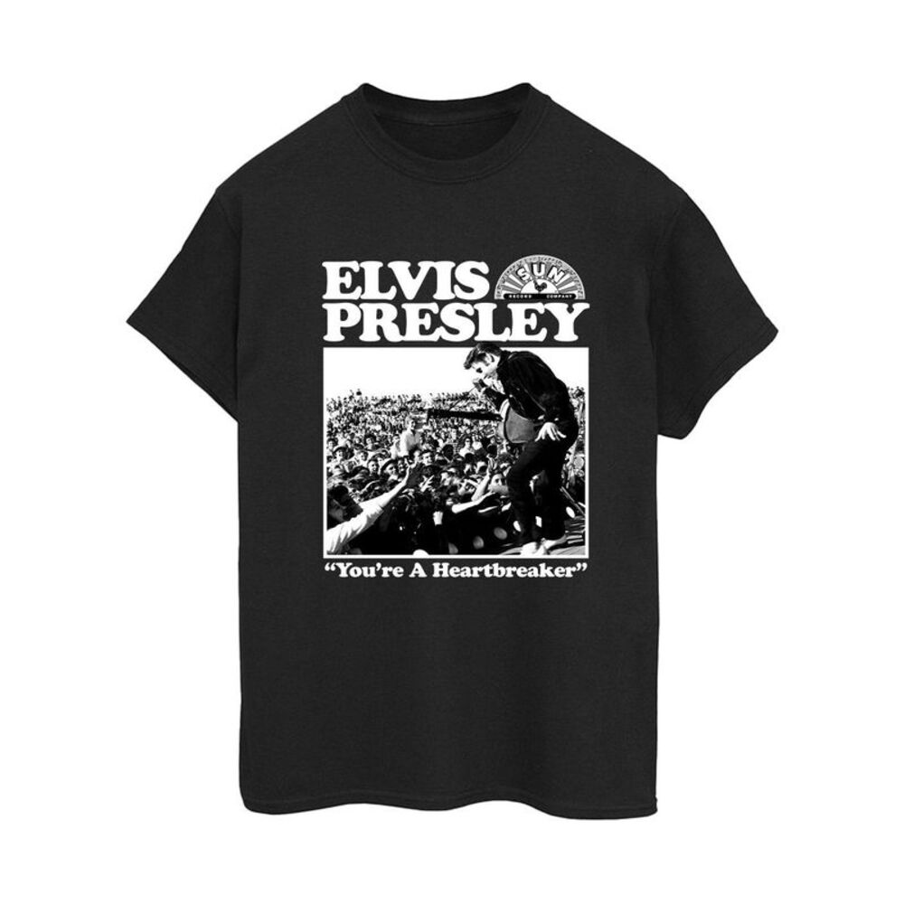Elvis Womens/Ladies A Heartbreaker Cotton Boyfriend T-Shirt / Black